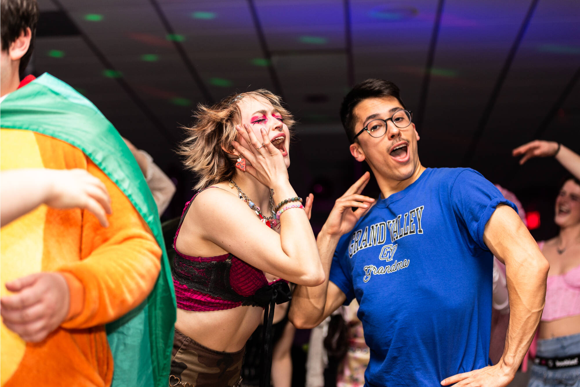 Students dancing at a campus event